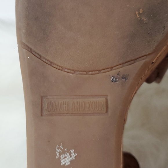 Coach and Four cork sandals brown strap leather strips women size 9M - Picture 9 of 12